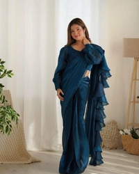 Antique Fashion 1 READY TO WEAR PREDRAPPED REAY TO WEAR SAREE WITH FULL STTICHED BLOUSE JIMMY CHOO FABRIC - colour 3, Xxxl