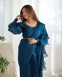 Antique Fashion 1 READY TO WEAR PREDRAPPED REAY TO WEAR SAREE WITH FULL STTICHED BLOUSE JIMMY CHOO FABRIC - colour 3, Xxxl
