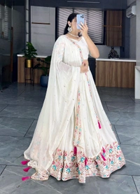 Antique Fashion 1 Classical Off White Embroidery Lehenga Collection