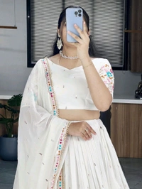 Antique Fashion 1 Classical Off White Embroidery Lehenga Collection