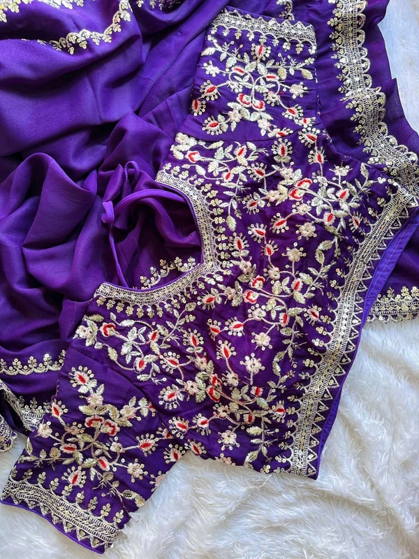 Antique Fashion 1 Beautiful Saree Collection 2024 - colour 6, Unstitched Blouse