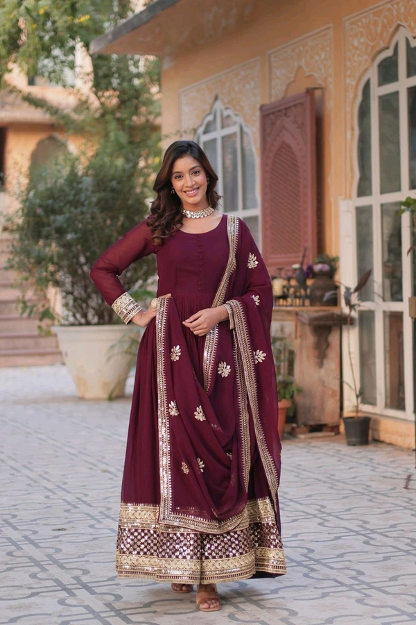 Antique Fashion 1 PREMIUM DESIGNER READYMADE GOWN COLLECTIONS - colour 1, L