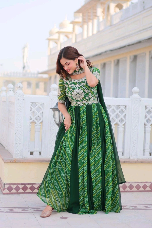 Antique Fashion 1 Designer Gown With Dupatta  - colour 2, M