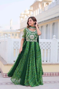 Antique Fashion 1 Designer Gown With Dupatta  - colour 2, M