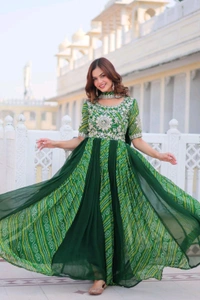 Antique Fashion 1 Designer Gown With Dupatta  - colour 2, M