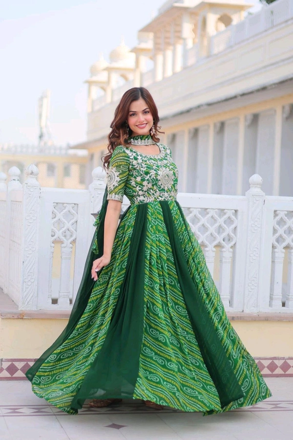 Antique Fashion 1 Designer Gown With Dupatta  - colour 2, M