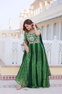Antique Fashion 1 Designer Gown With Dupatta  - colour 2, XL