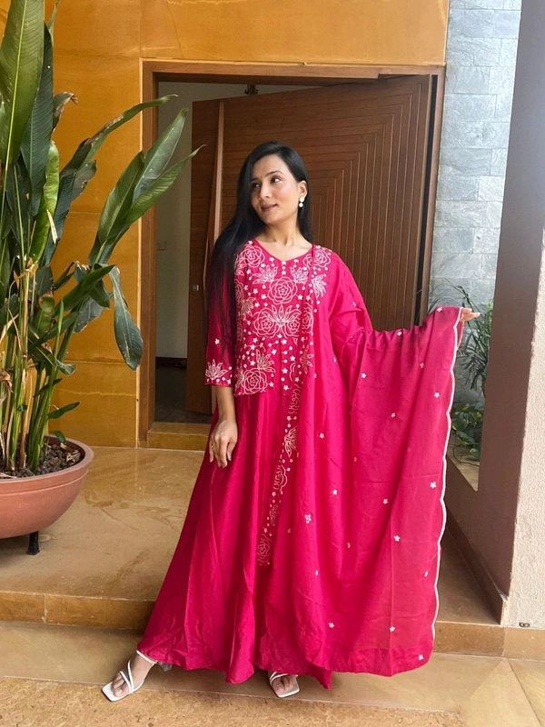Antique Fashion 1 Designer Gown With Dupatta  - colour 1, M