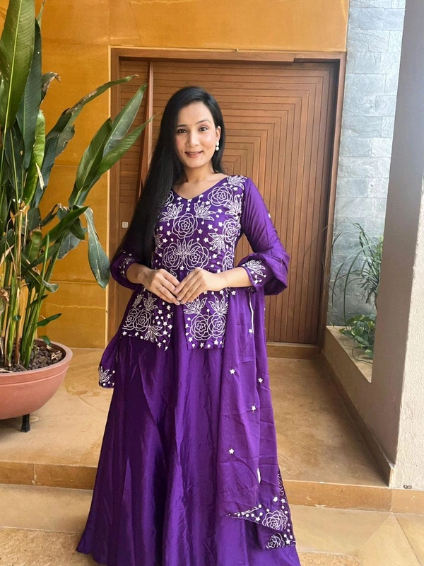 Antique Fashion 1 Designer Gown With Dupatta  - colour 2, M