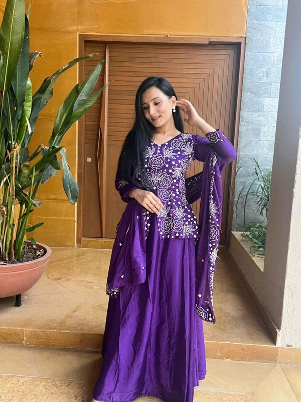 Antique Fashion 1 Designer Gown With Dupatta  - colour 2, M
