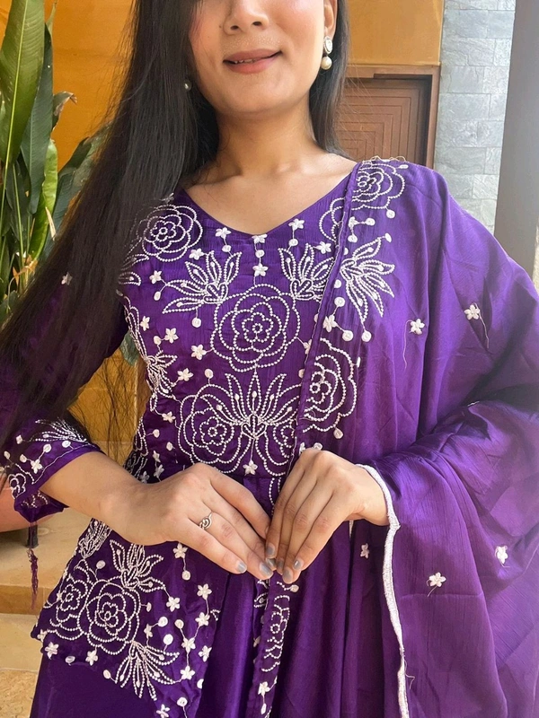 Antique Fashion 1 Designer Gown With Dupatta  - colour 2, M