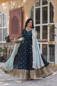 Antique Fashion 1 READYMADE GOWN + DUPPTA COLLECTIONS - M