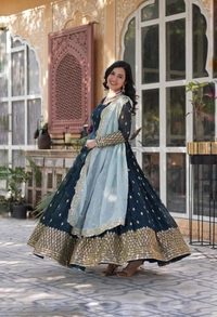 Antique Fashion 1 READYMADE GOWN + DUPPTA COLLECTIONS - M