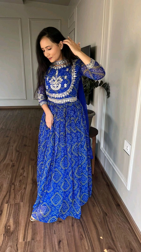 Antique Fashion 1 Designer Gown With Dupatta  - XL