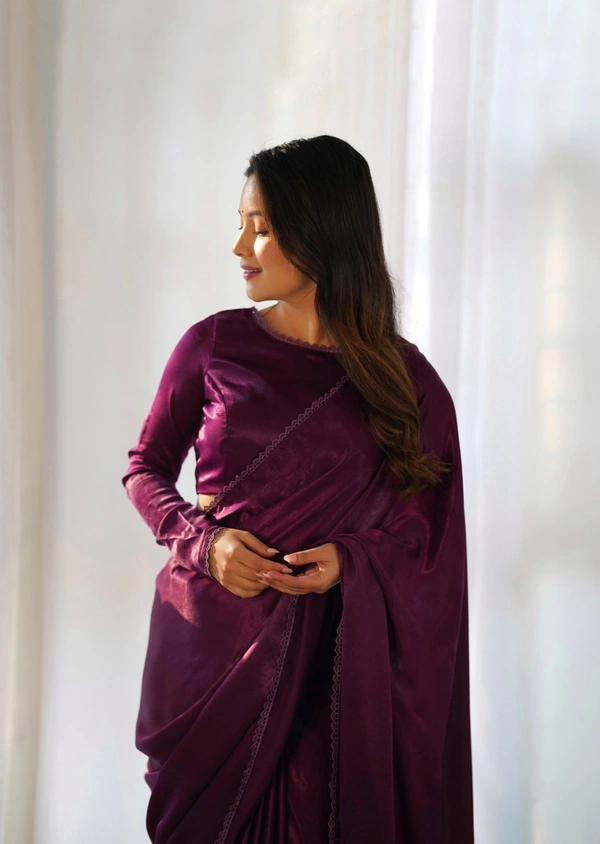 Antique Fashion 1 READY TO WEAR PREDRAPPED REAY TO WEAR SAREE WITH FULL STTICHED BLOUSE PREMIUM MARBLE VELVET FABRI - XL