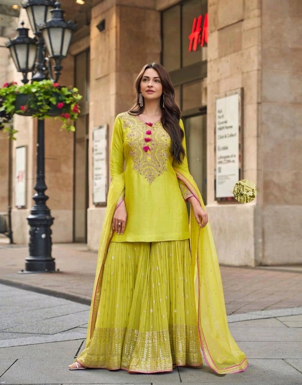 Antique Fashion 1 Designer Kurti plazoo Set  - L