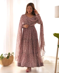 Antique Fashion 1 Anarkali Gown Suit Set - L