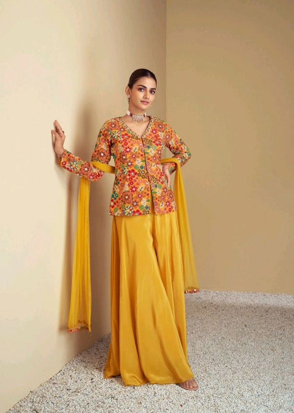 Antique Fashion 1 Top Plazo Set Collection  - M