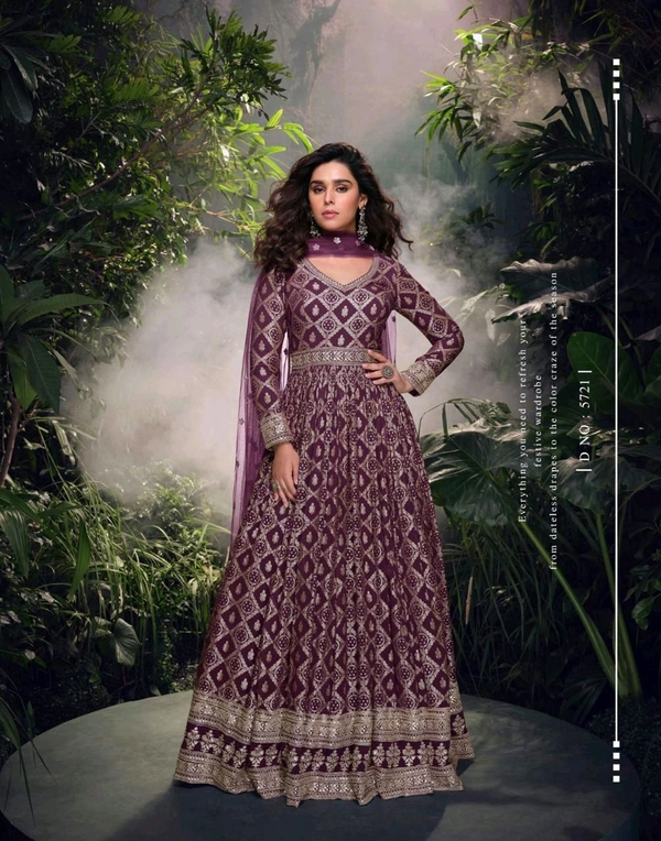 Antique Fashion 1 Anarkali Gown Suit Set Collection  - XL