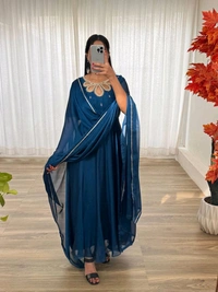 Antique Fashion 1 Gown + Dupatta Collection  - M, colour 1