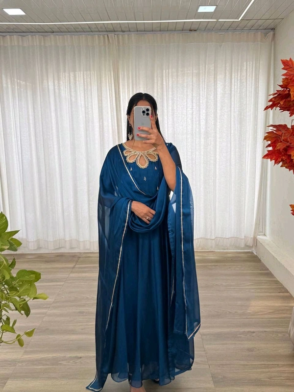 Antique Fashion 1 Gown + Dupatta Collection  - M, colour 1
