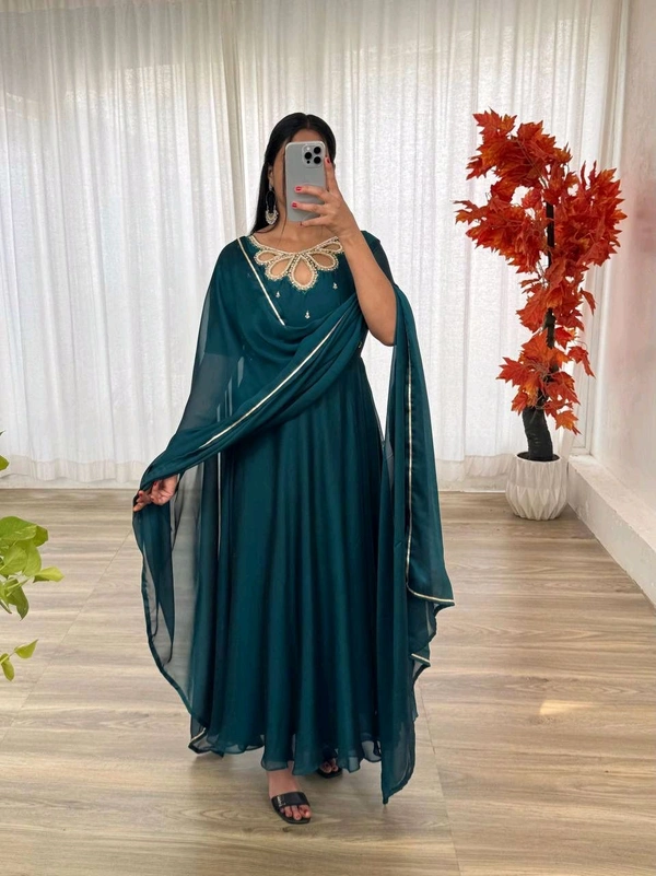 Antique Fashion 1 Gown + Dupatta Collection  - S, colour 2