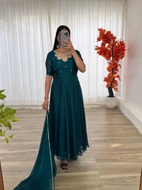 Antique Fashion 1 Gown + Dupatta Collection  - S, colour 2