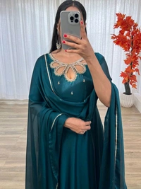 Antique Fashion 1 Gown + Dupatta Collection  - S, colour 2