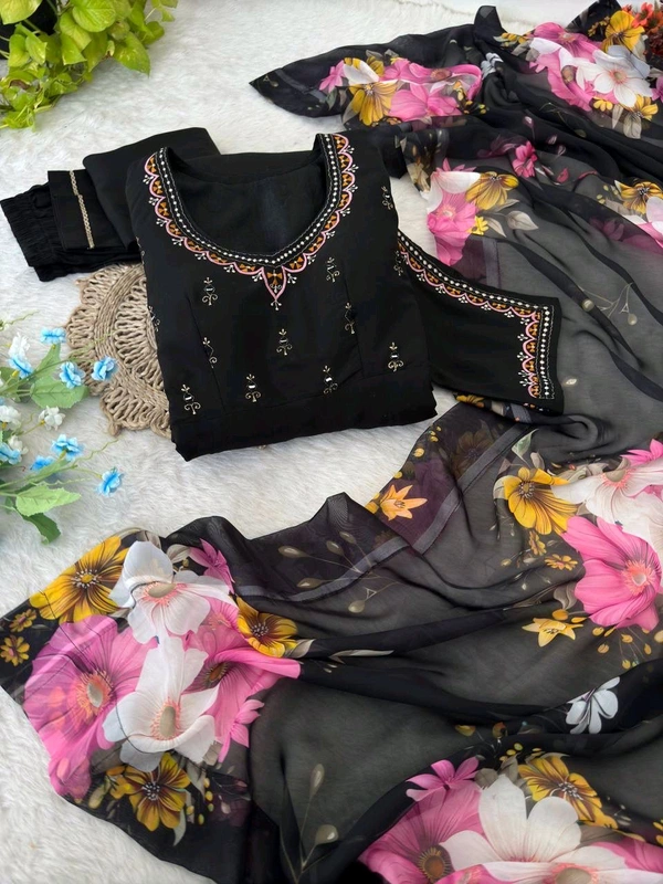 Antique Fashion 1 Kurti Pant Dupatta Collection  - L