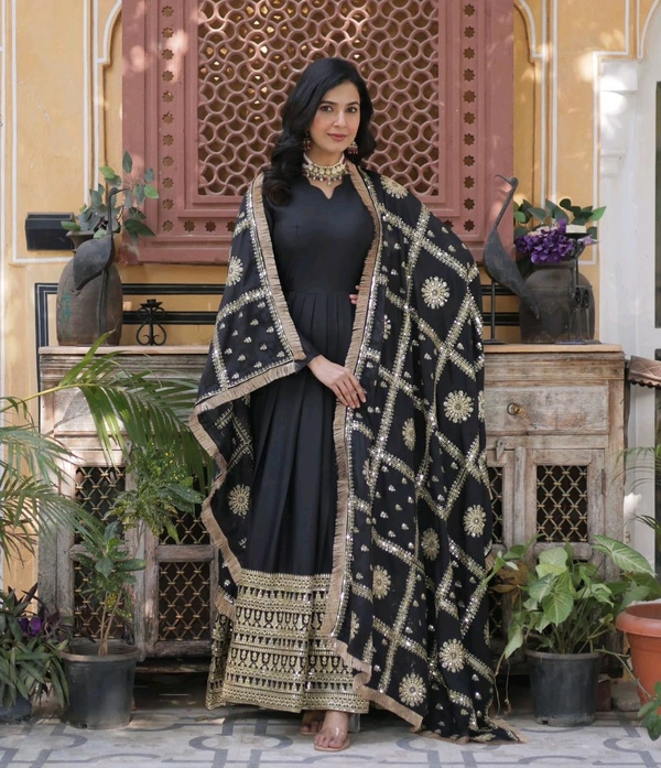 Antique Fashion 1 Gown With Dupatta Collection  - colour 1, 2XL