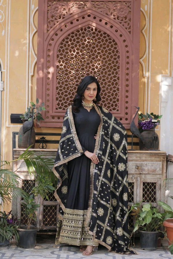 Antique Fashion 1 Gown With Dupatta Collection  - colour 1, 2XL