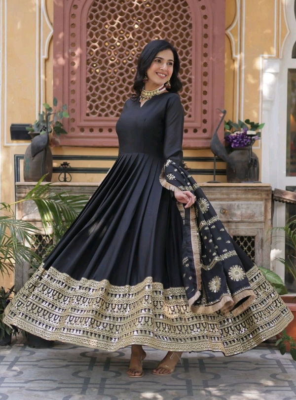 Antique Fashion 1 Gown With Dupatta Collection  - colour 1, 2XL