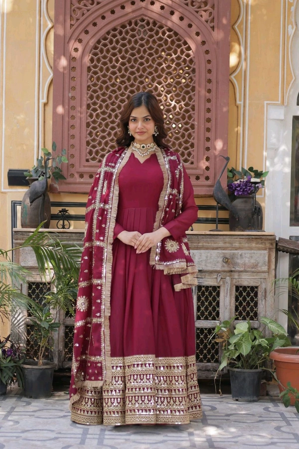Antique Fashion 1 Gown With Dupatta Collection  - colour 2, XL