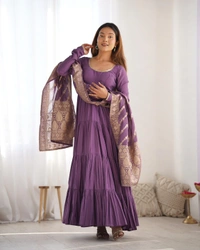 Antique Fashion 1 3 Pcs Set  - L, mauve purple