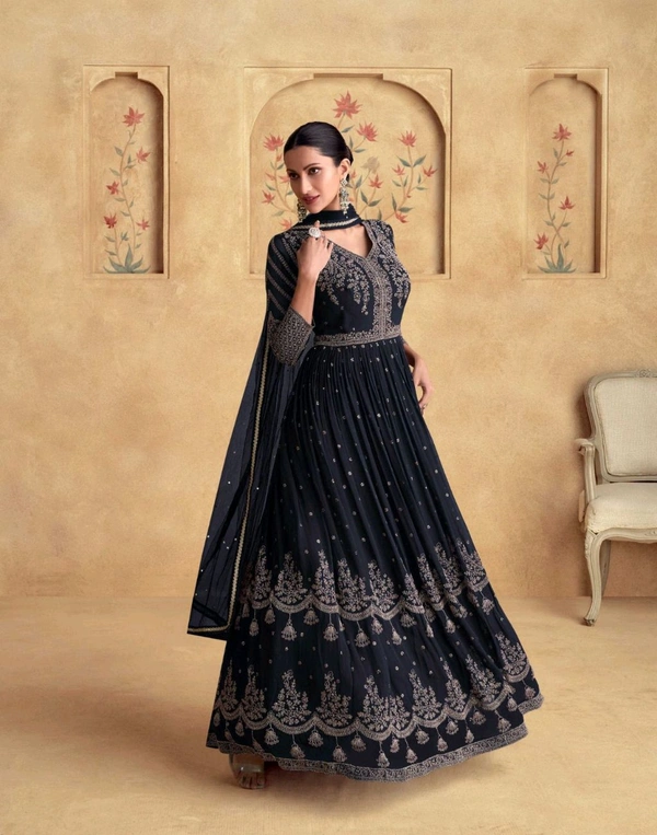 Antique Fashion 1 Designer Gown With Dupatta  - colour 3, M