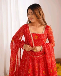 Antique Fashion 1 Anarkali Gown Collection  - L, Red