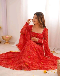 Antique Fashion 1 Anarkali Gown Collection  - L, Red