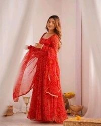 Antique Fashion 1 Anarkali Gown Collection  - L, Red