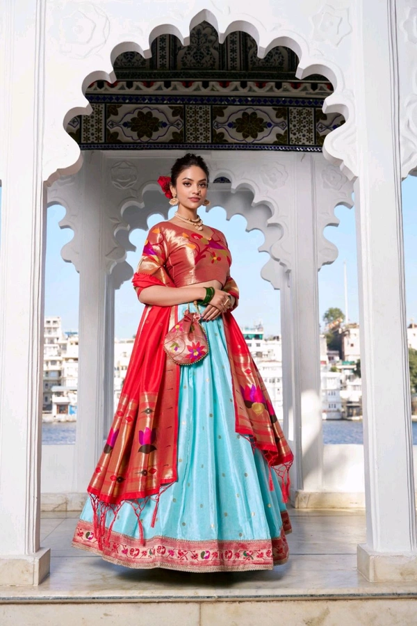 Antique Fashion 1 Paithani Lehenga Collection  - colour 3, Unstitched Blouse