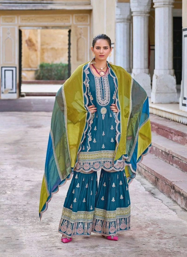 Antique Fashion 1 Kurti Plazo Set - colour 2, L
