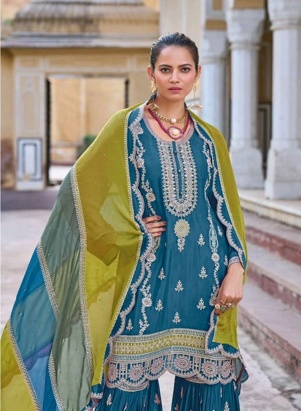 Antique Fashion 1 Kurti Plazo Set - colour 2, L