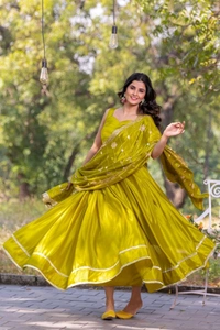 Antique Fashion 1 Designer Gown With Dupatta Collection  - colour 1, S