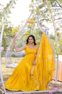 Antique Fashion 1 Designer Gown With Dupatta Collection  - colour 2, L