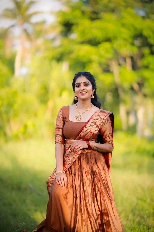 Antique Fashion 1 South Indian Lehenga  - colour 5, Stitched Blouse