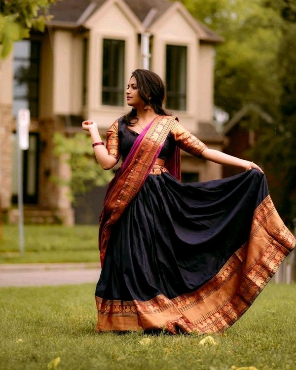 Antique Fashion 1 South Indian Lehenga  - colour 4, Stitched Blouse