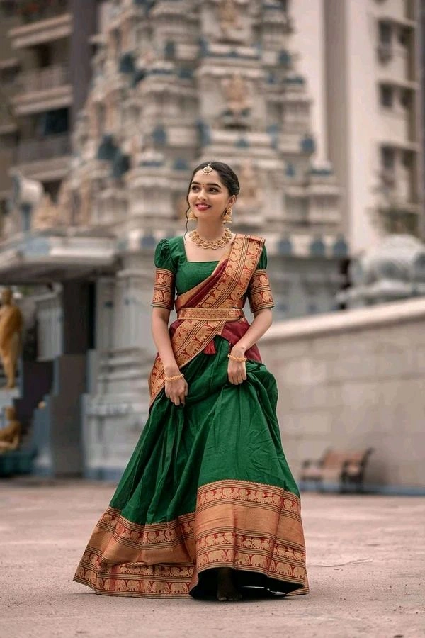Antique Fashion 1 South Indian Lehenga  - colour 3, Stitched Blouse