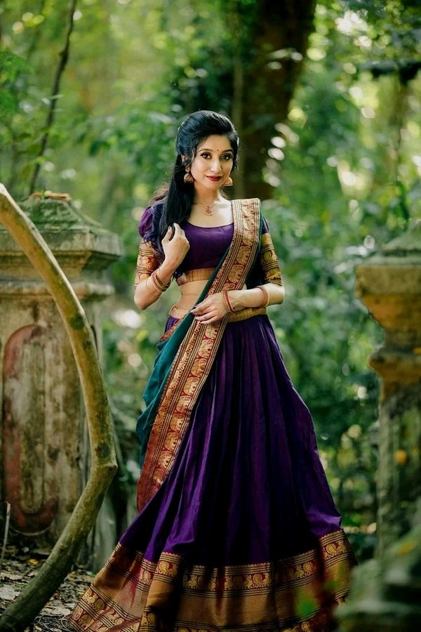 Antique Fashion 1 South Indian Lehenga  - colour 2, Stitched Blouse