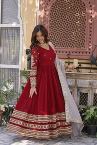 Antique Fashion 1 New Designer Gown With Dupatta  - XL