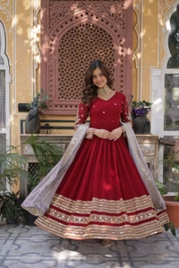 Antique Fashion 1 New Designer Gown With Dupatta  - 2XL