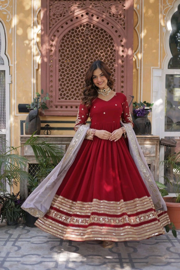 Antique Fashion 1 New Designer Gown With Dupatta  - 2XL